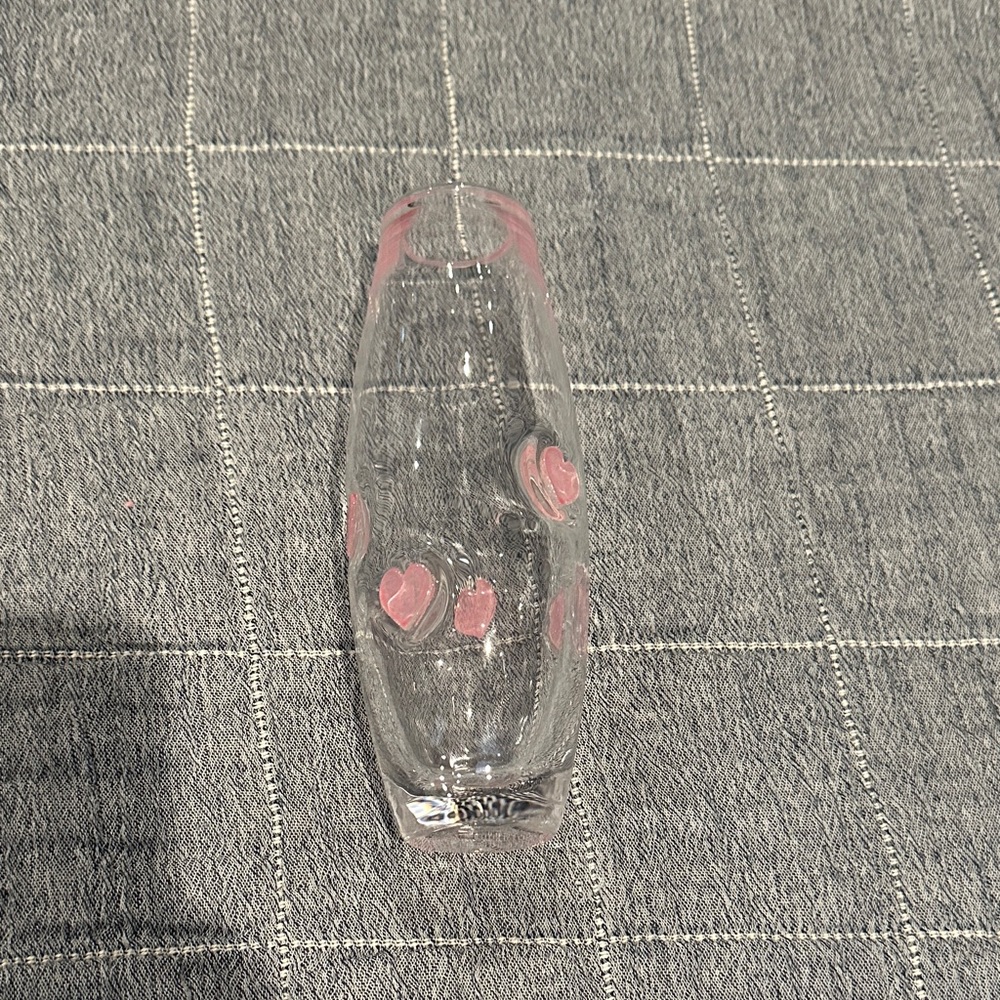 Icon Pink Heart Patterned Glass Vase from Anthropologie-Small size